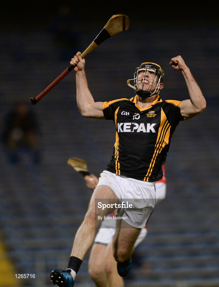 4 February 2017; Niall Deasy of Ballyea celebrates after scoring his sides first goal during the AIB GAA Hurling All-Ireland Senior Club Championship Semi-Final match between St Thomas' and Ballyea at Semple Stadium in Thurles, Co Tipperary. Photo by Eóin Noonan/Sportsfile