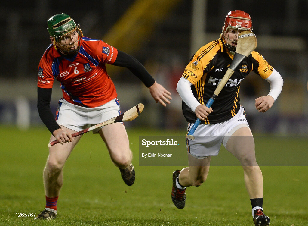 4 February 2017; Martin O'Leary of Ballyea in action against Shane Cooney of St. Thomas' during the AIB GAA Hurling All-Ireland Senior Club Championship Semi-Final match between St Thomas' and Ballyea at Semple Stadium in Thurles, Co Tipperary. Photo by Eóin Noonan/Sportsfile