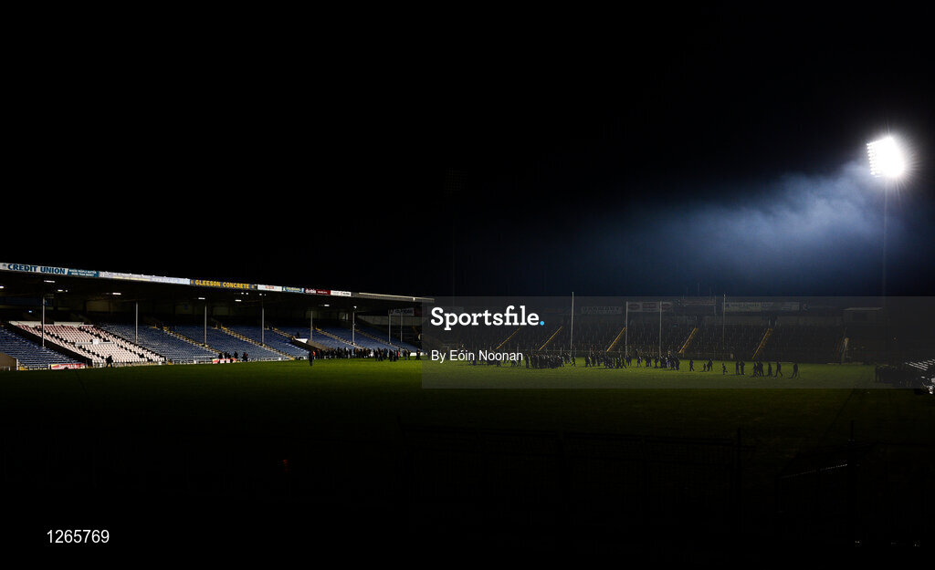 4 February 2017; Ballyea supporters make their way off the pitch as the floodlights are turned off after the AIB GAA Hurling All-Ireland Senior Club Championship Semi-Final match between St Thomas' and Ballyea at Semple Stadium in Thurles, Co Tipperary. Photo by Eóin Noonan/Sportsfile