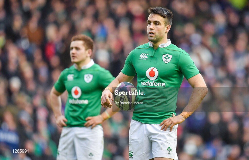 4 February 2017; Conor Murray, right, with half-back partner Paddy Jackson of Ireland, during the RBS Six Nations Rugby Championship match between Scotland and Ireland at BT Murrayfield Stadium in Edinburgh, Scotland. Photo by Brendan Moran/Sportsfile