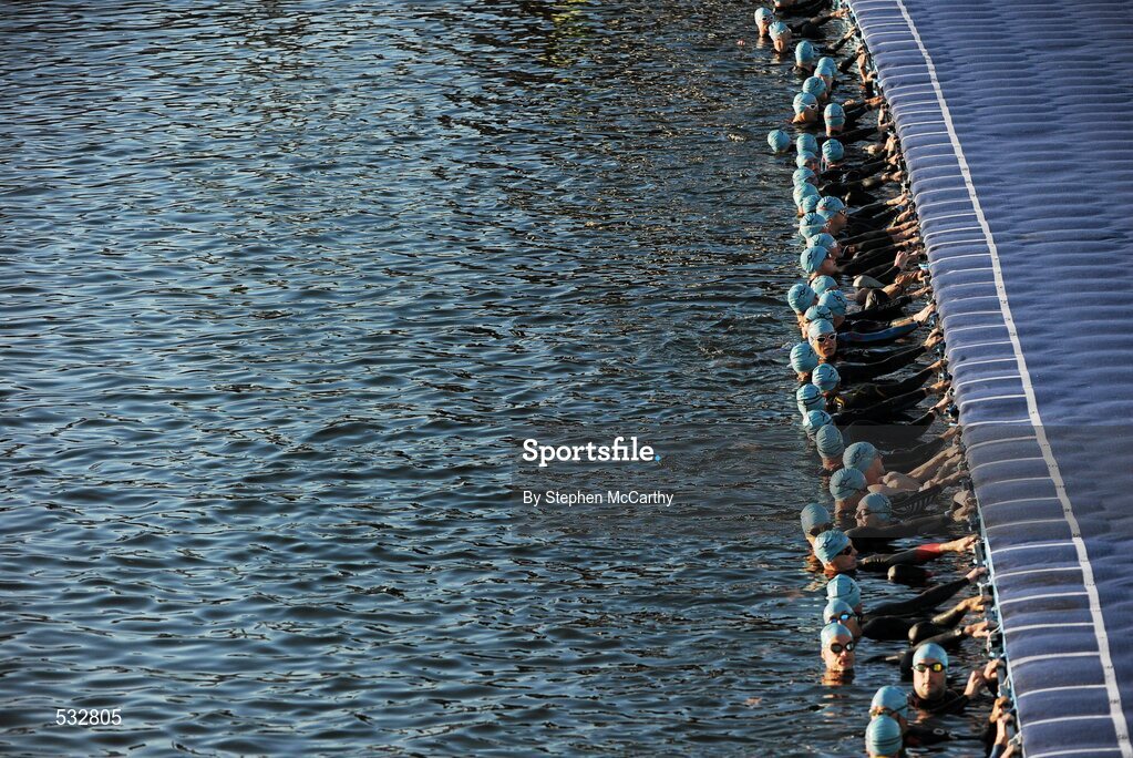 25 June 2011; A general view of the action from the Group Sprint event. 2011 Pontevedra ETU Triathlon European Championships. Pontevedra, Spain. Picture credit: Stephen McCarthy / SPORTSFILE