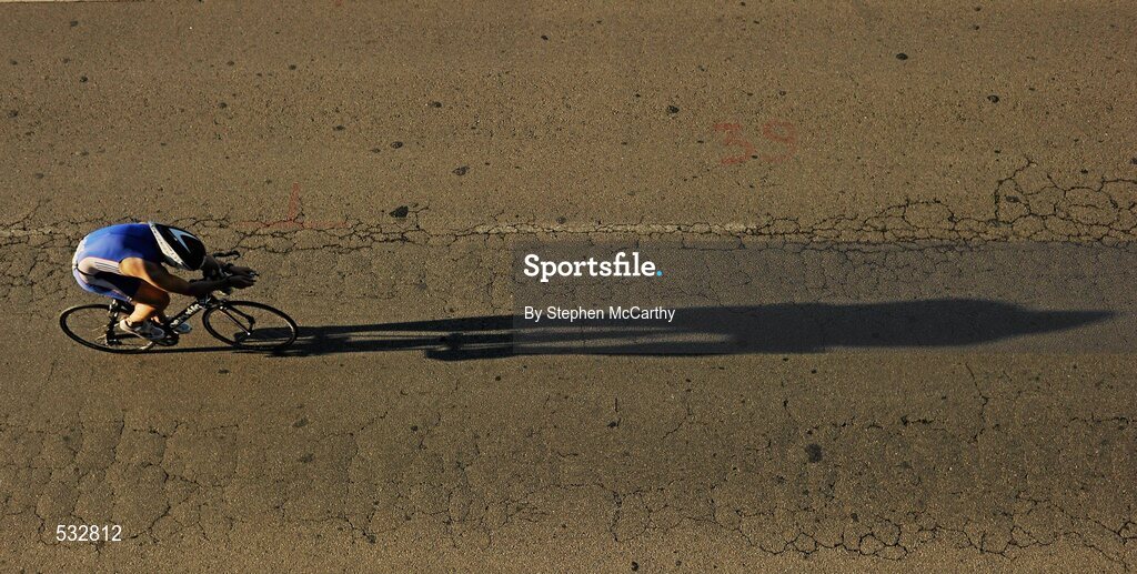 25 June 2011; A general view of the action from the Group Sprint event. 2011 Pontevedra ETU Triathlon European Championships. Pontevedra, Spain. Picture credit: Stephen McCarthy / SPORTSFILE