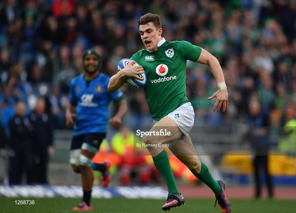 11 February 2017; Garry Ringrose of Ireland during the RBS Six Nations Rugby Championship match between Italy and Ireland at the Stadio Olimpico in Rome, Italy. Photo by Ramsey Cardy/Sportsfile