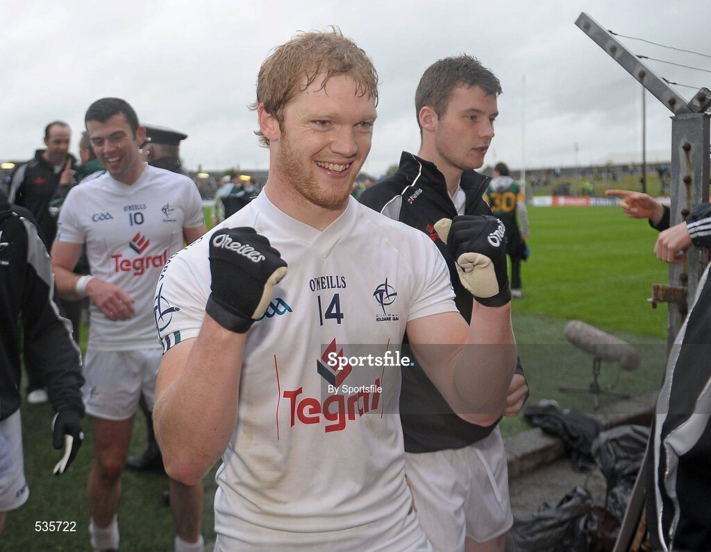 16 July 2011; Tomas O'Connor, Kildare, celebrates at the end of the game. GAA Football All-Ireland Senior Championship Qualifier, Round 3, Meath v Kildare, Pairc Tailteann, Navan, Co. Meath. Photo by Sportsfile