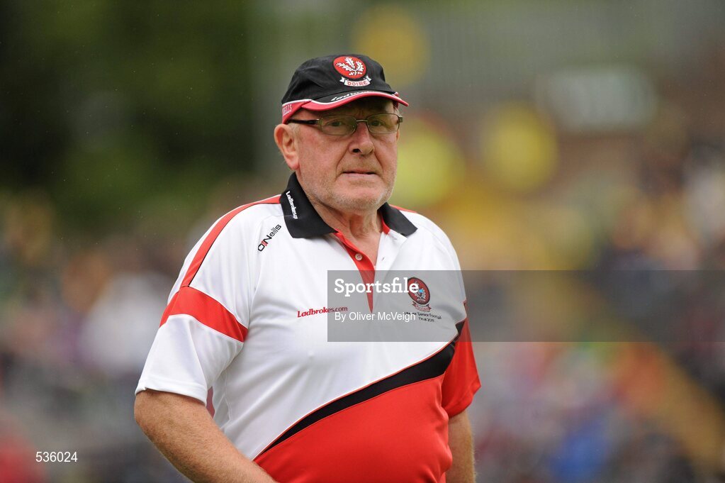 17 July 2011; Derry manager John Brennan. Ulster GAA Football Senior Championship Final, Derry v Donegal, St Tiernach's Park, Clones, Co. Monaghan. Picture credit: Oliver McVeigh / SPORTSFILE