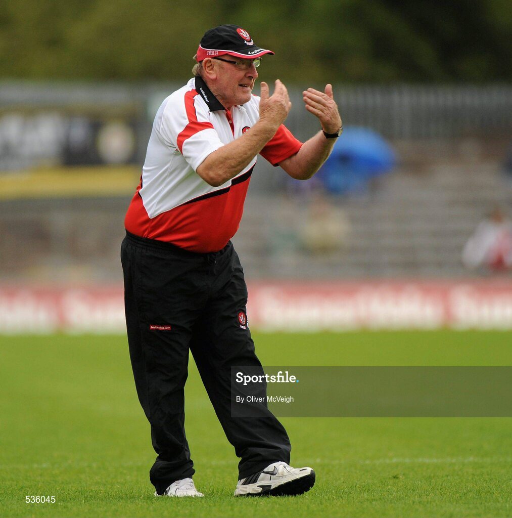 17 July 2011; Derry manager John Brennan. Ulster GAA Football Senior Championship Final, Derry v Donegal, St Tiernach's Park, Clones, Co. Monaghan. Picture credit: Oliver McVeigh / SPORTSFILE