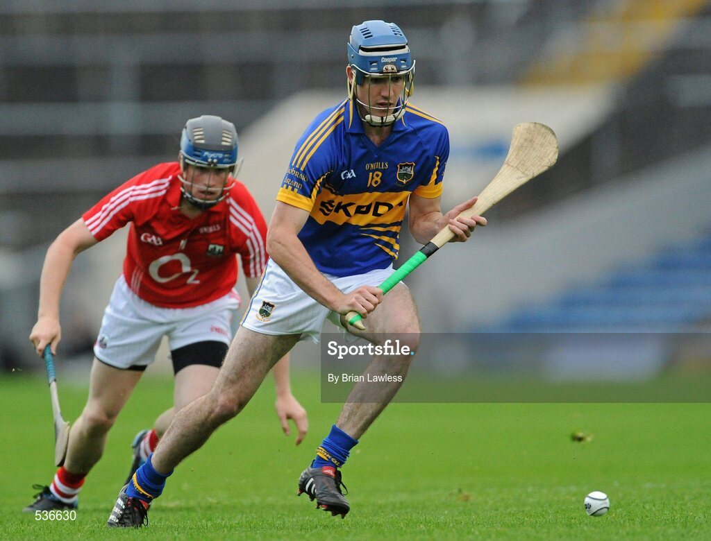15 July 2011; Joe Gallagher, Tipperary, in action against Conor Lehane, Cork. Bord Gáis Energy Munster GAA Hurling Under 21 Championship Semi-Final, Tipperary v Cork, Semple Stadium, Thurles, Co. Tipperary. Picture credit: Brian Lawless / SPORTSFILE