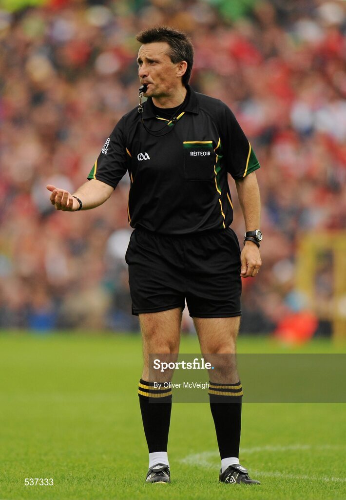 17 July 2011; Referee Maurice Deegan. Ulster GAA Football Senior Championship Final, Derry v Donegal, St Tiernach's Park, Clones, Co. Monaghan. Picture credit: Oliver McVeigh / SPORTSFILE