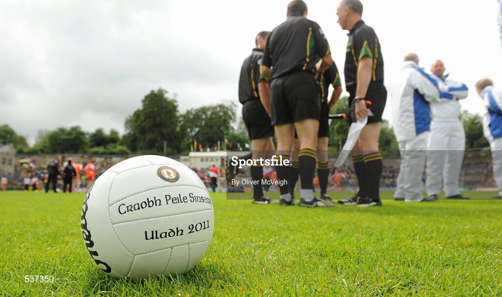 17 July 2011; General view of the match ball. Ulster GAA Football Senior Championship Final, Derry v Donegal, St Tiernach's Park, Clones, Co. Monaghan. Picture credit: Oliver McVeigh / SPORTSFILE