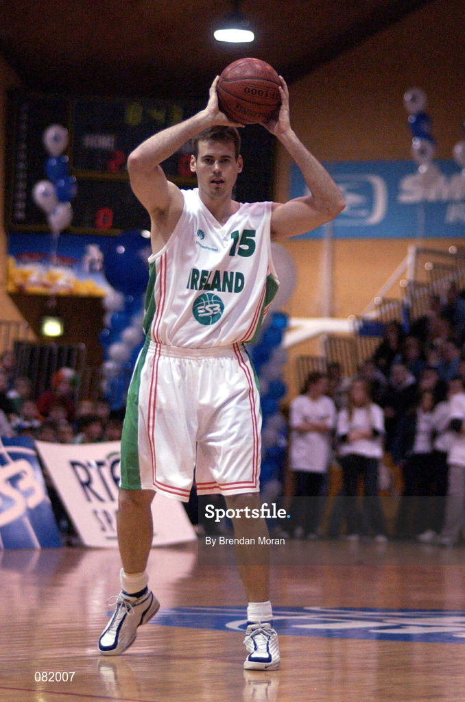 26 January 2002; Glenn Sekunda of Ireland during the European Championships Semi-Final Round match between Ireland and Bosnia at the EBS Arena in Dublin. Photo by Brendan Moran/Sportsfile