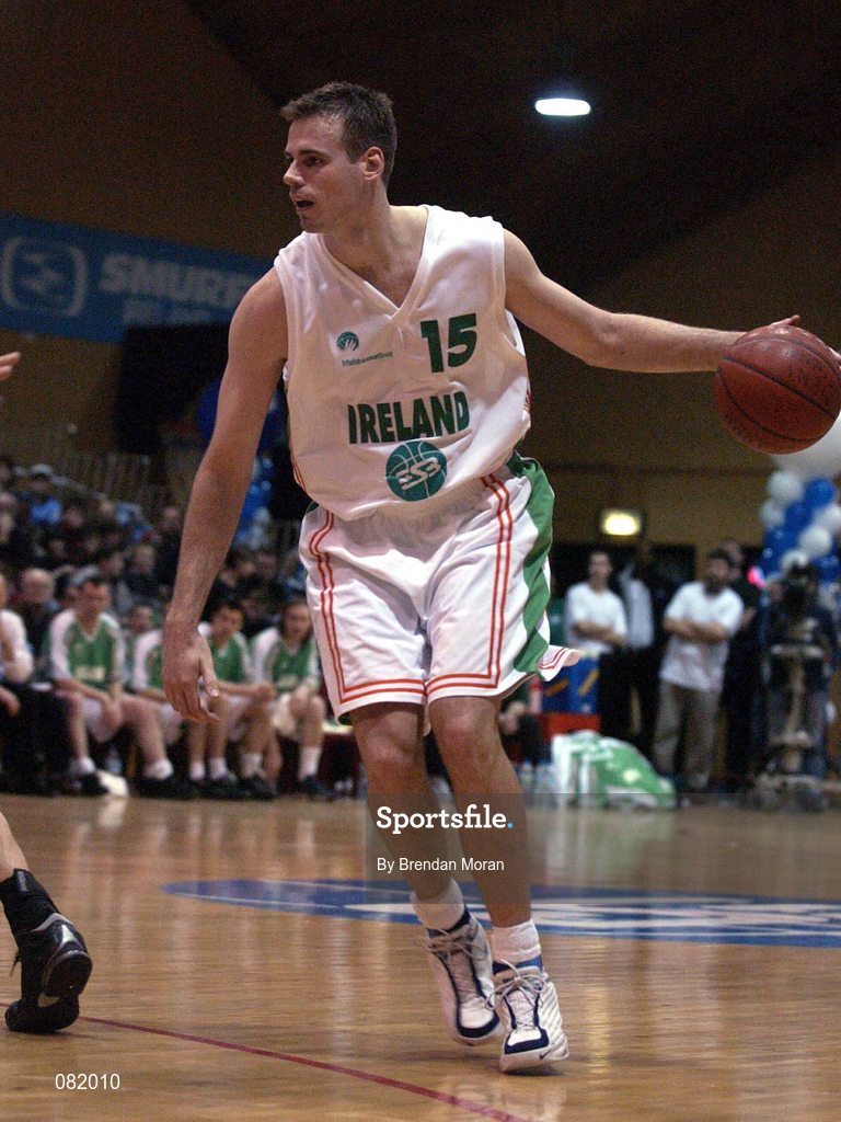26 January 2002; Glenn Sekunda of Ireland during the European Championships Semi-Final Round match between Ireland and Bosnia at the EBS Arena in Dublin. Photo by Brendan Moran/Sportsfile