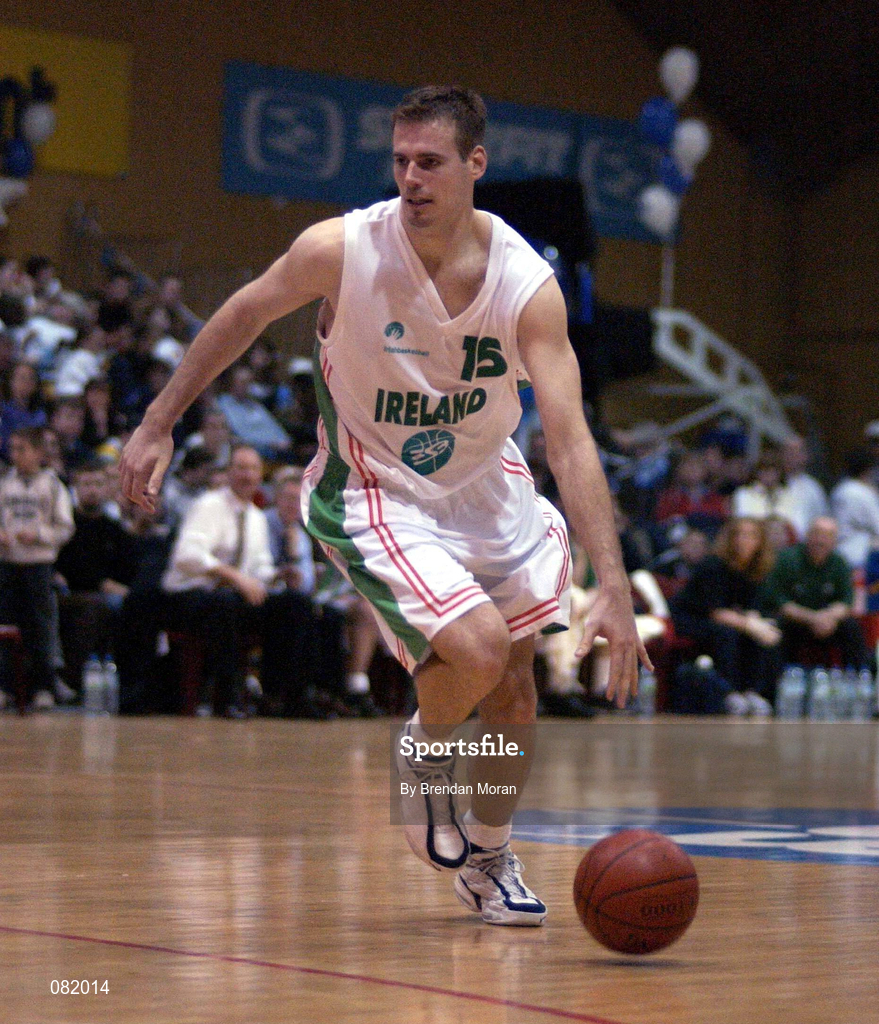 26 January 2002; Glenn Sekunda of Ireland during the European Championships Semi-Final Round match between Ireland and Bosnia at the EBS Arena in Dublin. Photo by Brendan Moran/Sportsfile