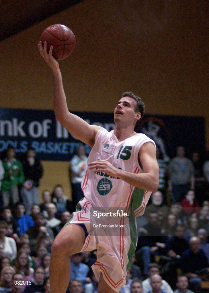 26 January 2002; Glenn Sekunda of Ireland during the European Championships Semi-Final Round match between Ireland and Bosnia at the EBS Arena in Dublin. Photo by Brendan Moran/Sportsfile