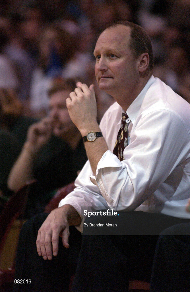26 January 2002; Ireland head coach Bill Dooley during the European Championships Semi-Final Round match between Ireland and Bosnia at the EBS Arena in Dublin. Photo by Brendan Moran/Sportsfile