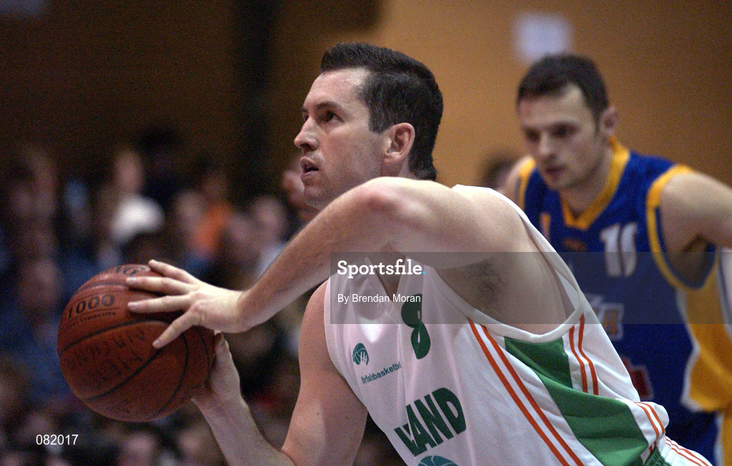 26 January 2002; Marty Conlon of Ireland during the European Championships Semi-Final Round match between Ireland and Bosnia at the EBS Arena in Dublin. Photo by Brendan Moran/Sportsfile