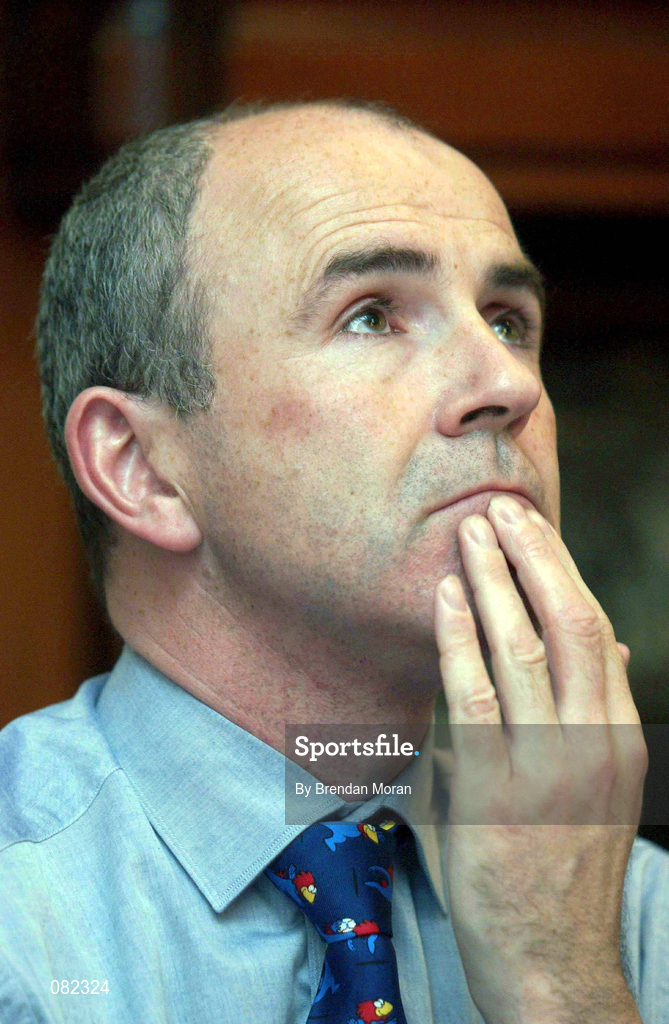 4 December 2001; Declan Hanney, National League Referee, during the National League United Forum at Wynne's Hotel in Dublin. Photo by Brendan Moran/Sportsfile
