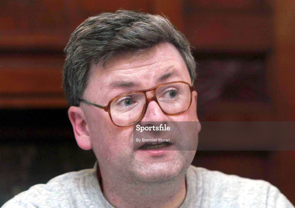 4 December 2001; Declan Hughes, Treasurer, National League United, during the National League United Forum at Wynne's Hotel in Dublin. Photo by Brendan Moran/Sportsfile