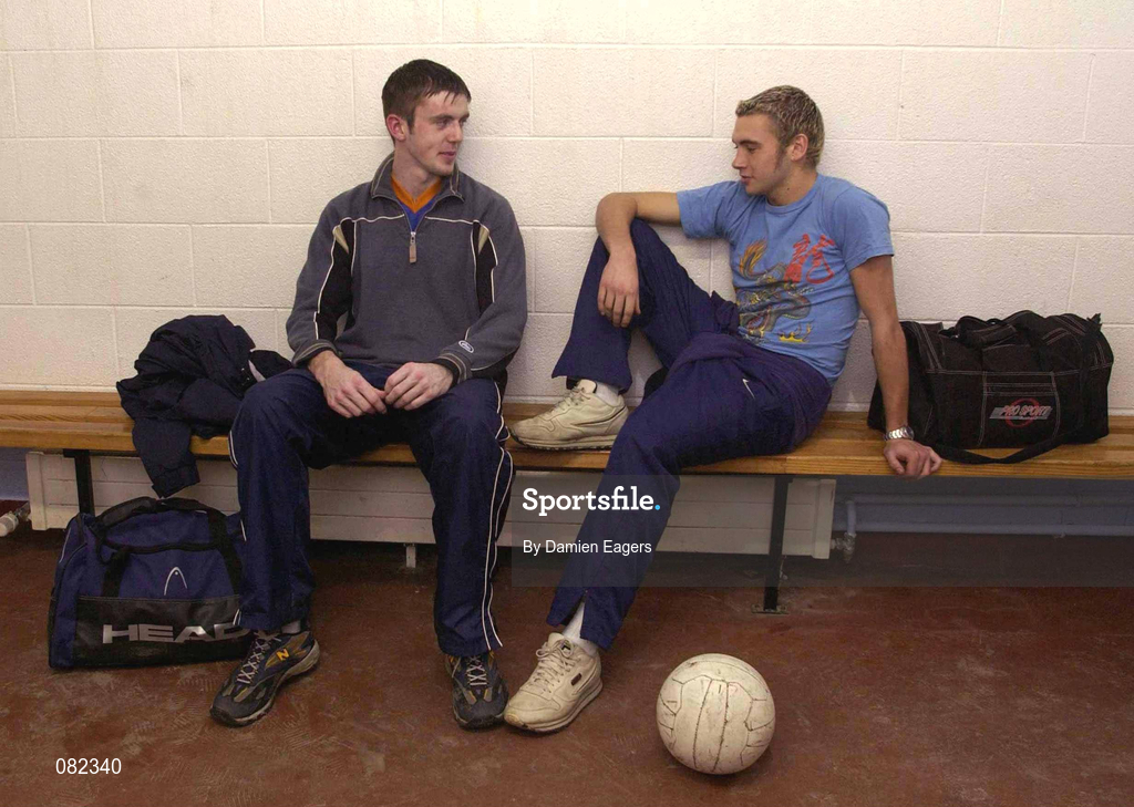 13 December 2001; Ronan O'Dea, left, and Ian Cherry during a Garda FC training session at Westmanstown Sports and Conference Centre in Lucan, Dublin. Photo by Damien Eagers/Sportsfile
