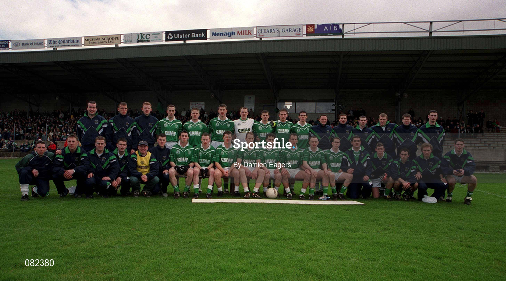 2 March 2002; The Charlestown Sarsfield panel and squad prior to the AIB GAA Football All-Ireland Senior Club Championship Semi-Final match between Nemo Rangers and Charlestown Sarsfield at McDonagh Park in Nenagh, Tipperary. Photo by Damien Eagers/Sportsfile