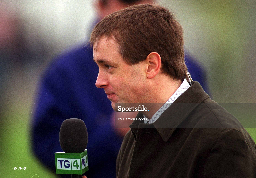 2 March 2002; Micheál î'Domhnaill, TG4 Presenter, during the AIB GAA Football All-Ireland Senior Club Championship Semi-Final match between Nemo Rangers and Charlestown Sarsfield at McDonagh Park in Nenagh, Tipperary. Photo by Damien Eagers/Sportsfile