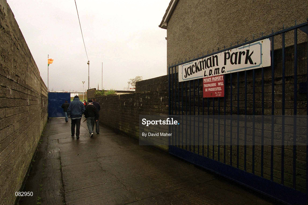 27 February 2002; A general view of the pitch and stadium during the eircom League Cup Semi-Final match between Limerick and Shamrock Rovers at Jackman Park in Limerick. Photo by David Maher/Sportsfile