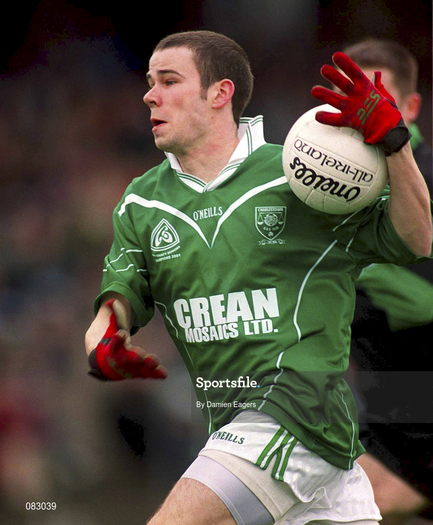 2 March 2002; Alan Mulligan of Charlestown Sarsfields during the AIB GAA Football All-Ireland Senior Club Championship Semi-Final match between Nemo Rangers and Charlestown Sarsfield at McDonagh Park in Nenagh, Tipperary. Photo by Damien Eagers/Sportsfile