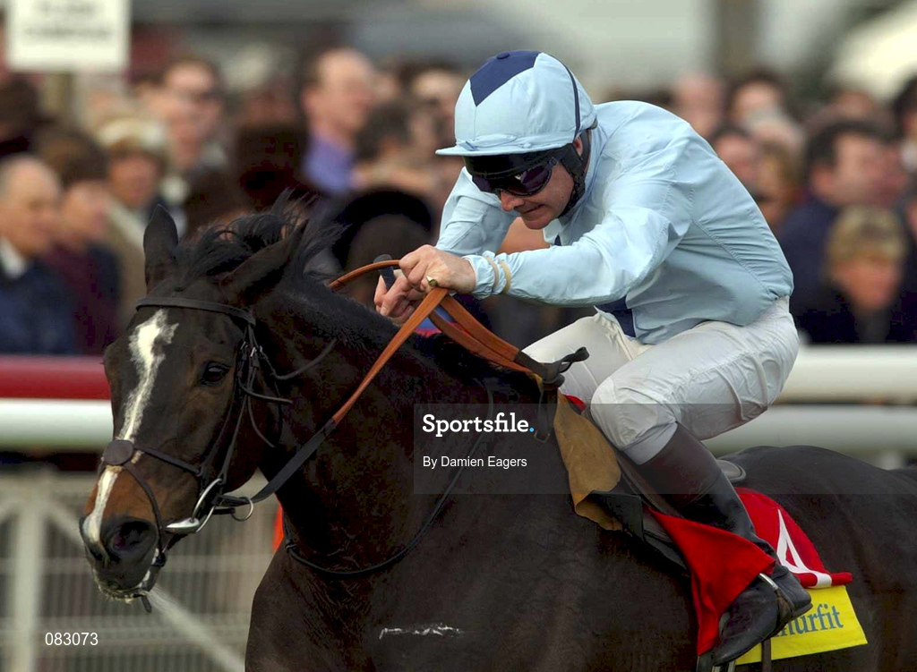 12 March 2002; Hors La Loi, with Dean Gallagher up, on their way to winning the Smurfit Champion Hurdle Challenge Trophy during day one of the Cheltenham Racing Festival at Prestbury Park in Cheltenham, England. Photo by Damien Eagers/Sportsfile