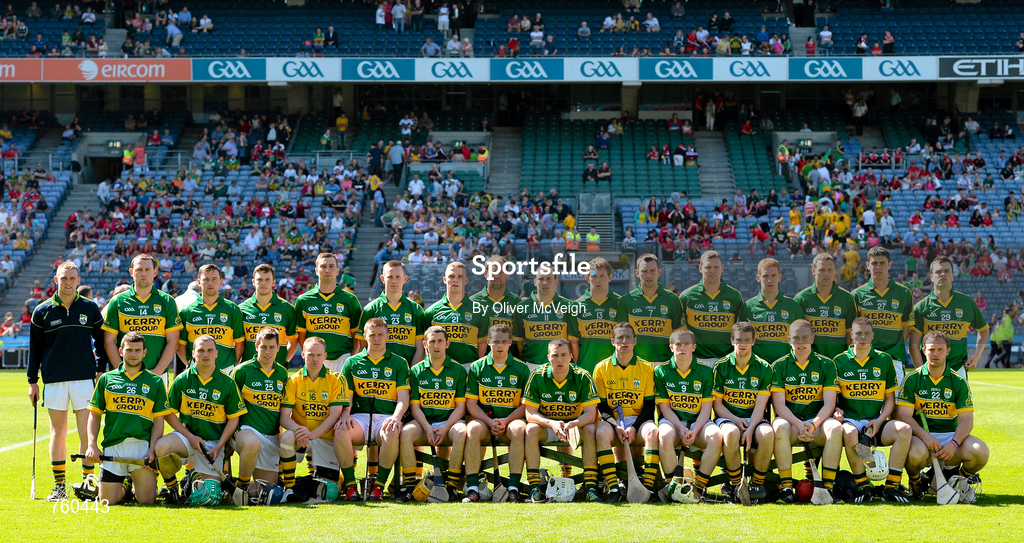 8 June 2013; The Kerry panel prior to during the Christy Ring Cup Final match between Kerry and Down at Croke Park in Dublin. Photo by Oliver McVeigh/Sportsfile