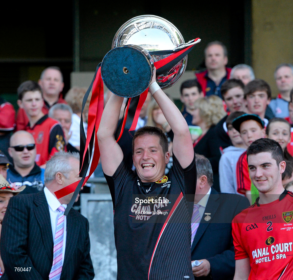 8 June 2013; Stephen Keith of Down lifts the Christy Ring Cup following his side's victory during the Christy Ring Cup Final match between Kerry and Down at Croke Park in Dublin. Photo by Oliver McVeigh/Sportsfile