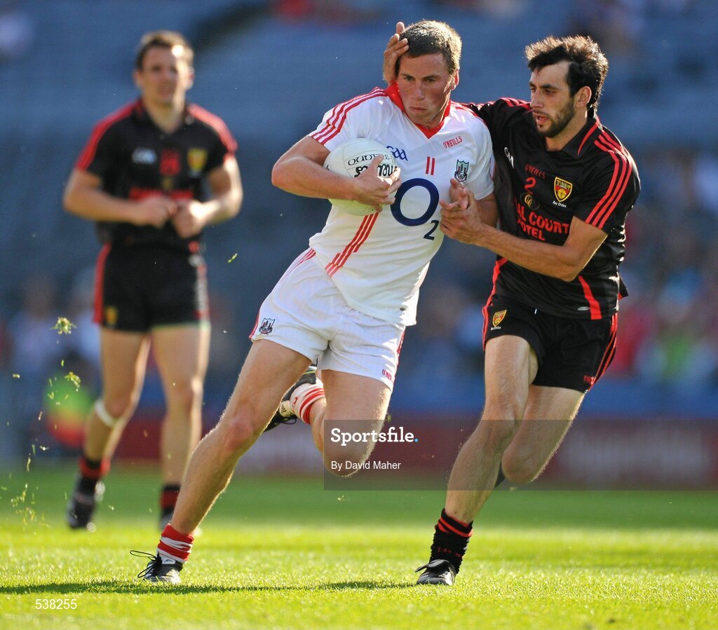 23 July 2011; Patrick Kelly, Cork, in action against Aidan Branagan, Down. GAA Football All-Ireland Senior Championship Qualifier Round 4, Cork v Down, Croke Park, Dublin. Picture credit: David Maher / SPORTSFILE