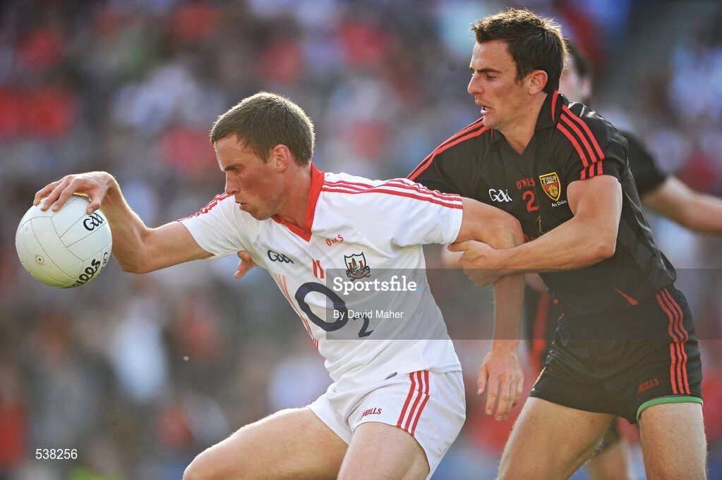 23 July 2011; Patrick Kelly, Cork, in action against Danny Hughes, Down. GAA Football All-Ireland Senior Championship Qualifier Round 4, Cork v Down, Croke Park, Dublin. Picture credit: David Maher / SPORTSFILE