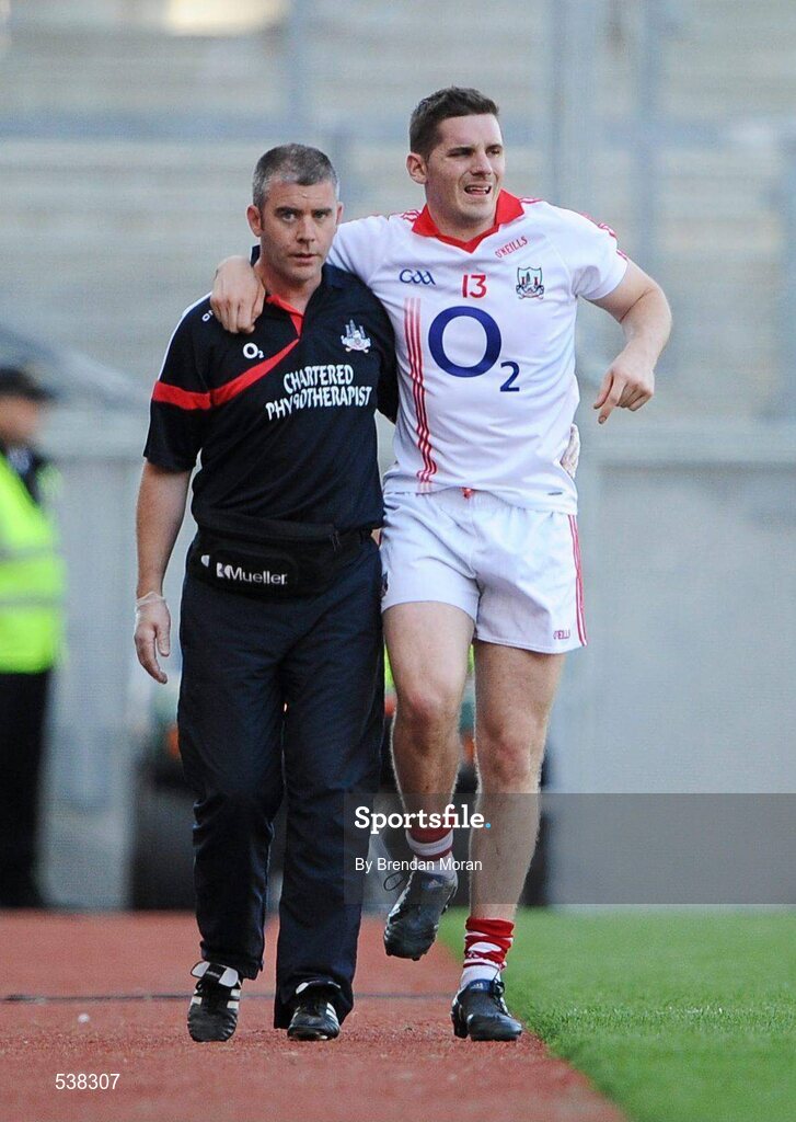 23 July 2011; Cork's Daniel Goulding leaves the pitch with an injury during the first half. GAA Football All-Ireland Senior Championship Qualifier Round 4, Cork v Down, Croke Park, Dublin. Picture credit: Brendan Moran / SPORTSFILE