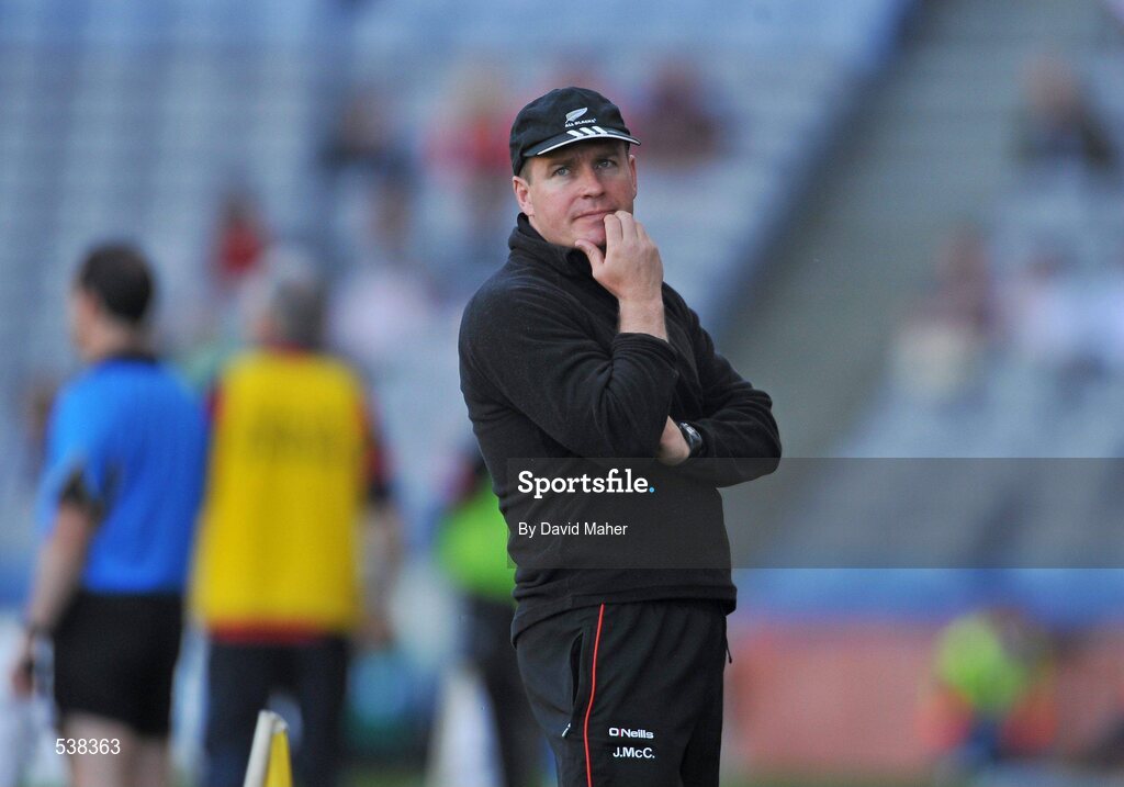 23 July 2011; A disappointed Down manager James McCartan at the end of the game. GAA Football All-Ireland Senior Championship Qualifier Round 4, Cork v Down, Croke Park, Dublin. Picture credit: David Maher / SPORTSFILE