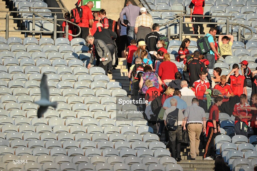 23 July 2011; Supporters exit Croke Park at the end of the game between Cork and Down. GAA Football All-Ireland Senior Championship Qualifier Round 4, Cork v Down, Croke Park, Dublin. Picture credit: David Maher / SPORTSFILE