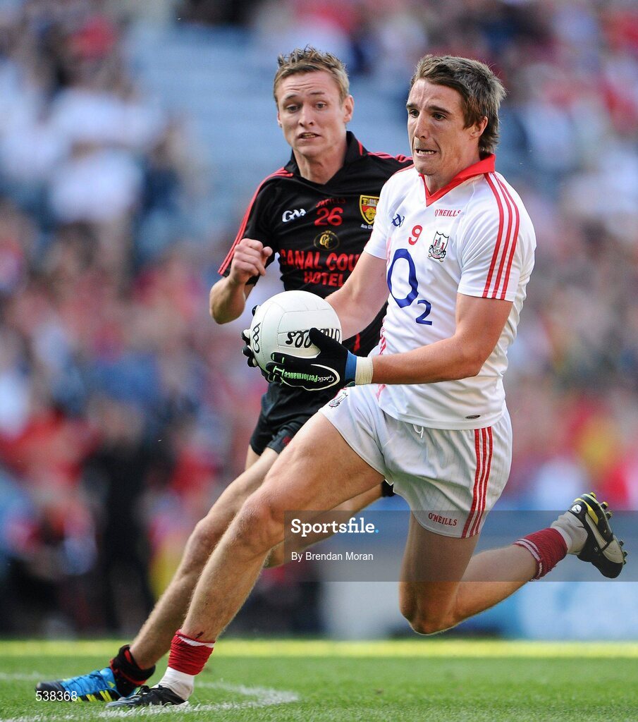 23 July 2011; Aidan Walsh, Cork, in action against Ambrose Rogers, Down. GAA Football All-Ireland Senior Championship Qualifier Round 4, Cork v Down, Croke Park, Dublin. Picture credit: Brendan Moran / SPORTSFILE