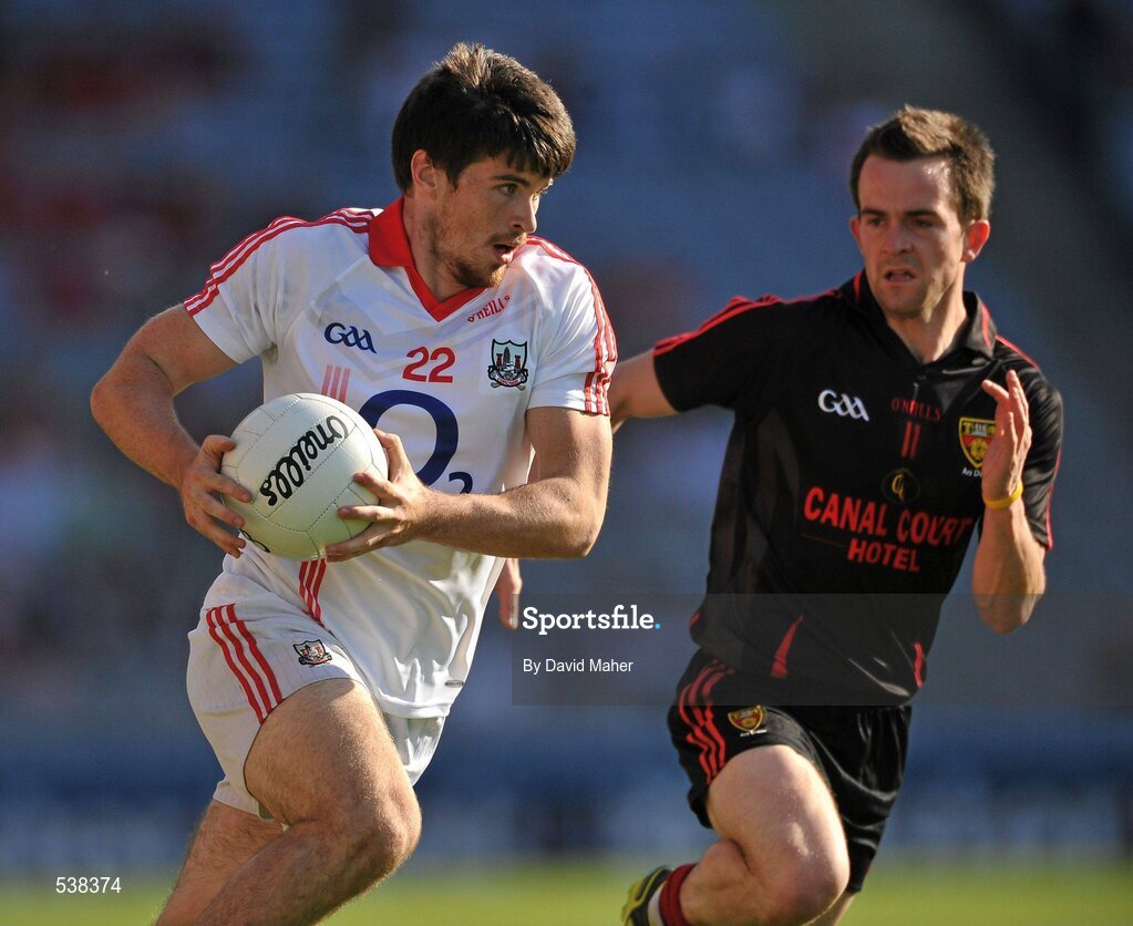 23 July 2011; Barry O'Driscoll, Cork, in action against Mark Poland, Down. GAA Football All-Ireland Senior Championship Qualifier Round 4, Cork v Down, Croke Park, Dublin. Picture credit: David Maher / SPORTSFILE