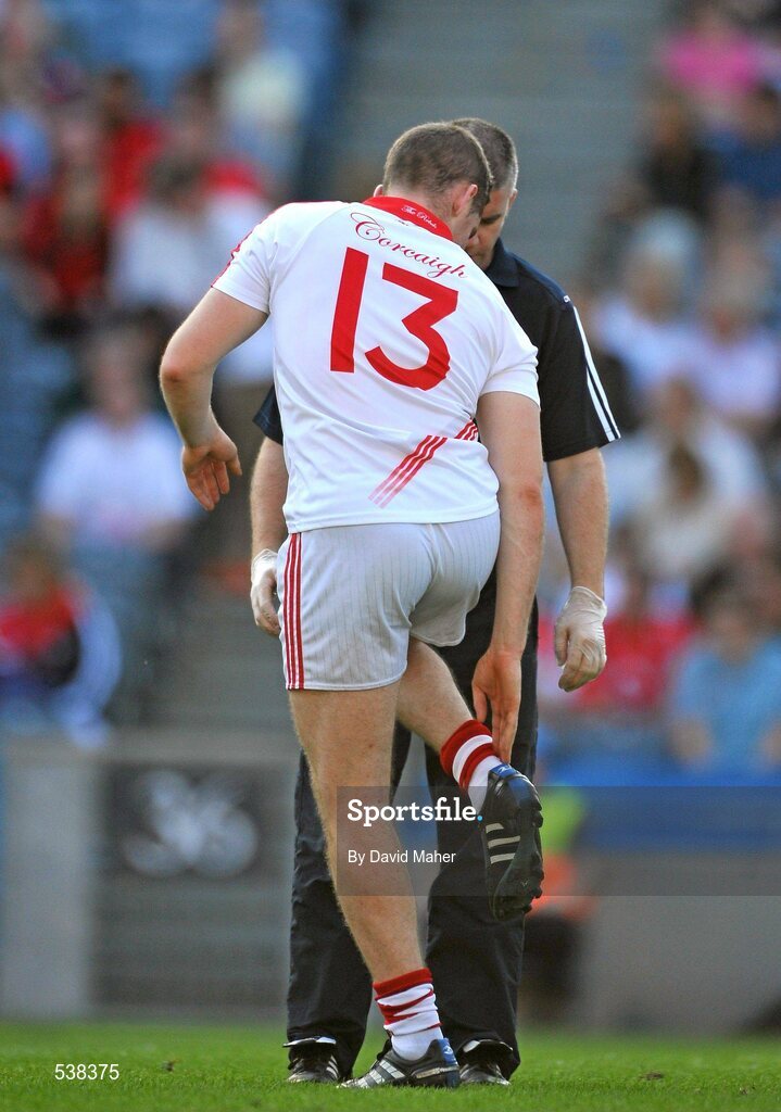 23 July 2011; Daniel Goulding, Cork, leaves the game with an injury. GAA Football All-Ireland Senior Championship Qualifier Round 4, Cork v Down, Croke Park, Dublin. Picture credit: David Maher / SPORTSFILE