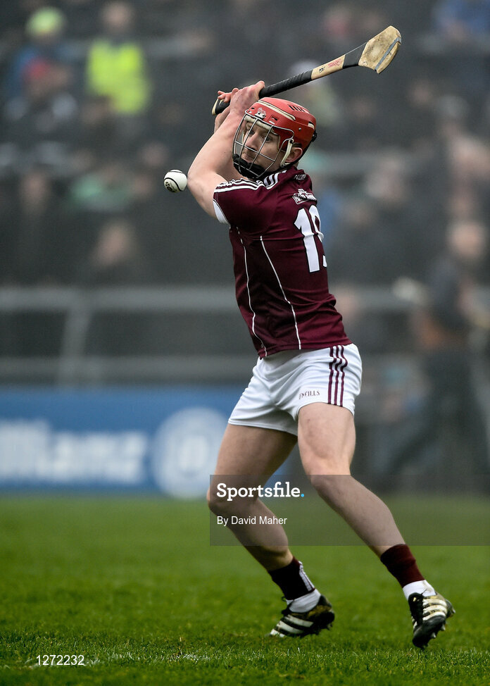 19 February 2017; Joe Canning of Galway scores his side's third goal from a penalty during the Allianz Hurling League Division 1B Round 2 match between Galway and Wexford at Pearse Stadium in Galway. Photo by David Maher/Sportsfile