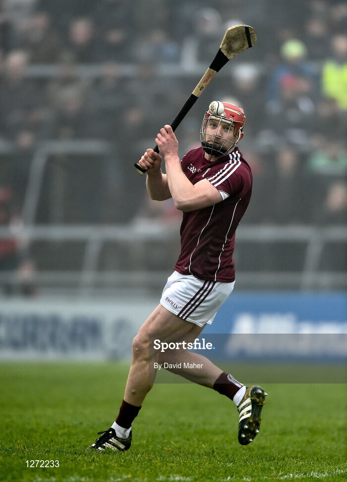 19 February 2017; Joe Canning of Galway scores his side's third goal from a penalty during the Allianz Hurling League Division 1B Round 2 match between Galway and Wexford at Pearse Stadium in Galway. Photo by David Maher/Sportsfile