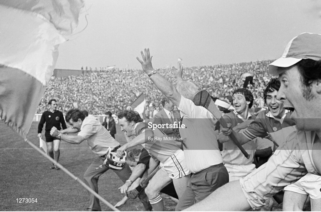 6 September 1981; Offaly players and supporters celebrate at the final whistle of the All-Ireland Senior Hurling Championship Final match between Offaly and Galway at Croke Park in Dublin. Photo by Ray McManus/Sportsfile