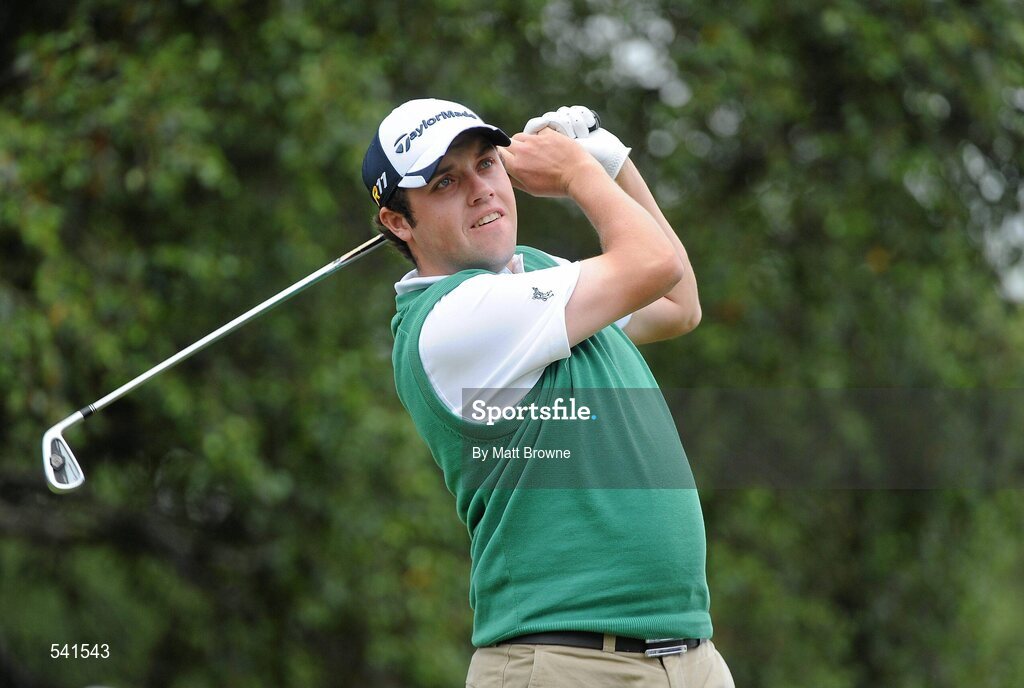 30 July 2011; Paul Cuttler watches his tee shot from the 6th tee box during the third round of the 2011 Discover Ireland Irish Open Golf Championship, Killarney Golf & Fishing Club, Killarney, Co. Kerry. Picture credit: Matt Browne / SPORTSFILE