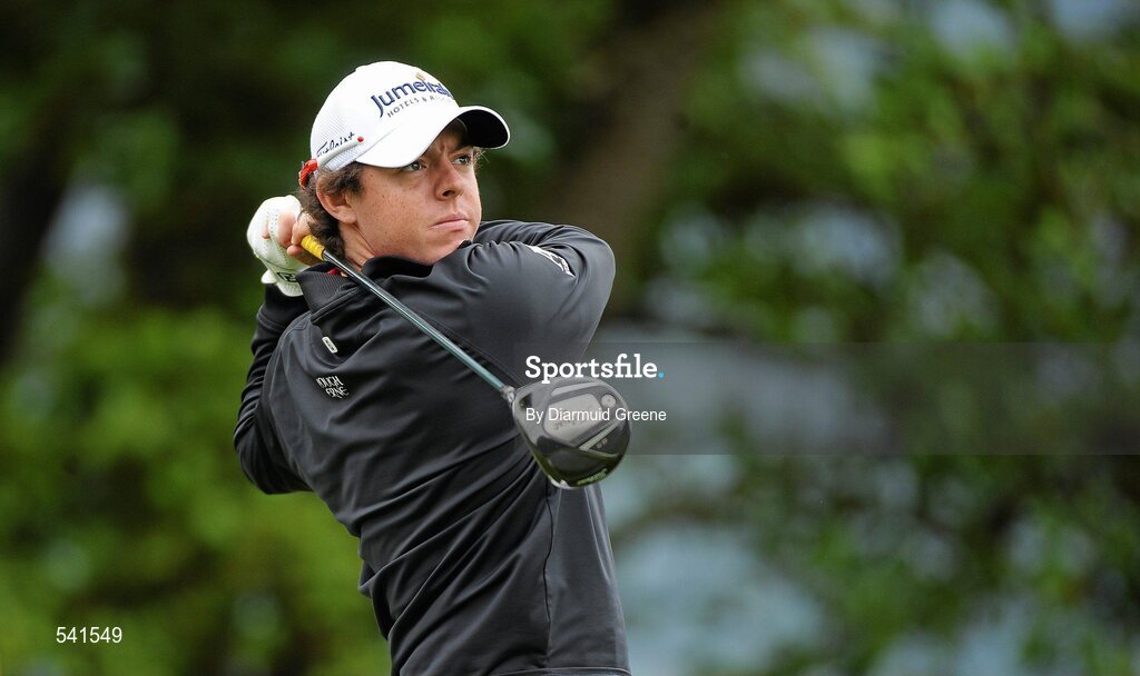 30 July 2011; Rory McIlroy watches his drive from the 5th tee box during the third round of the 2011 Discover Ireland Irish Open Golf Championship, Killarney Golf & Fishing Club, Killarney, Co. Kerry. Picture credit: Diarmuid Greene / SPORTSFILE