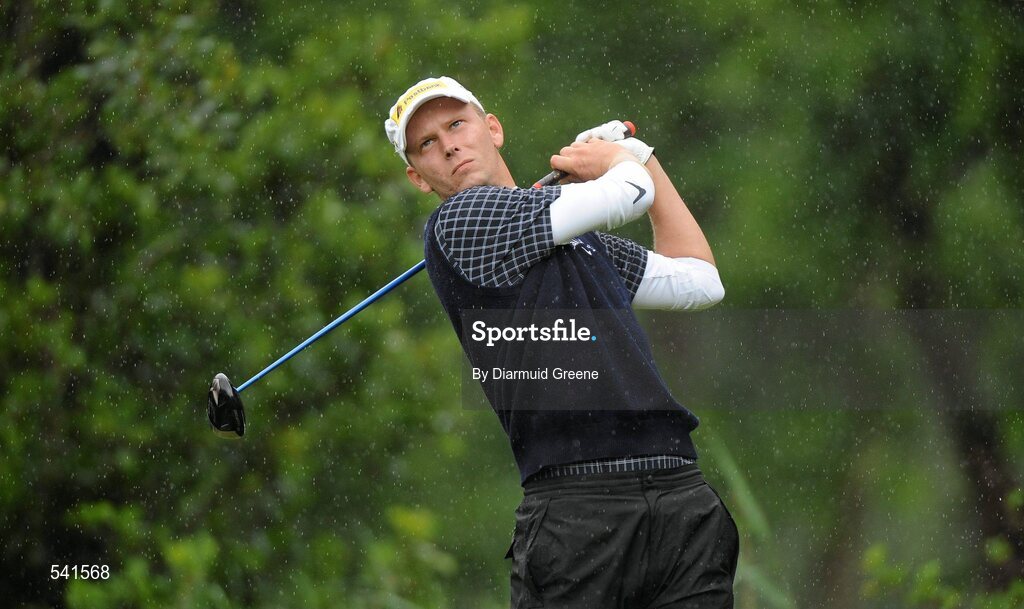 30 July 2011; Marcel Siem watches his drive from the 7th tee box during the third round of the 2011 Discover Ireland Irish Open Golf Championship, Killarney Golf & Fishing Club, Killarney, Co. Kerry. Picture credit: Diarmuid Greene / SPORTSFILE