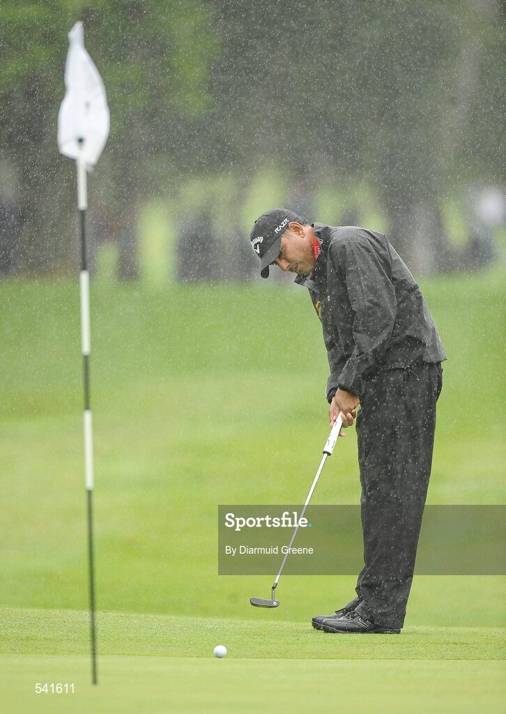 30 July 2011; Jeev Milkha Singh putts on the 6th green during the third round of the 2011 Discover Ireland Irish Open Golf Championship, Killarney Golf & Fishing Club, Killarney, Co. Kerry. Picture credit: Diarmuid Greene / SPORTSFILE