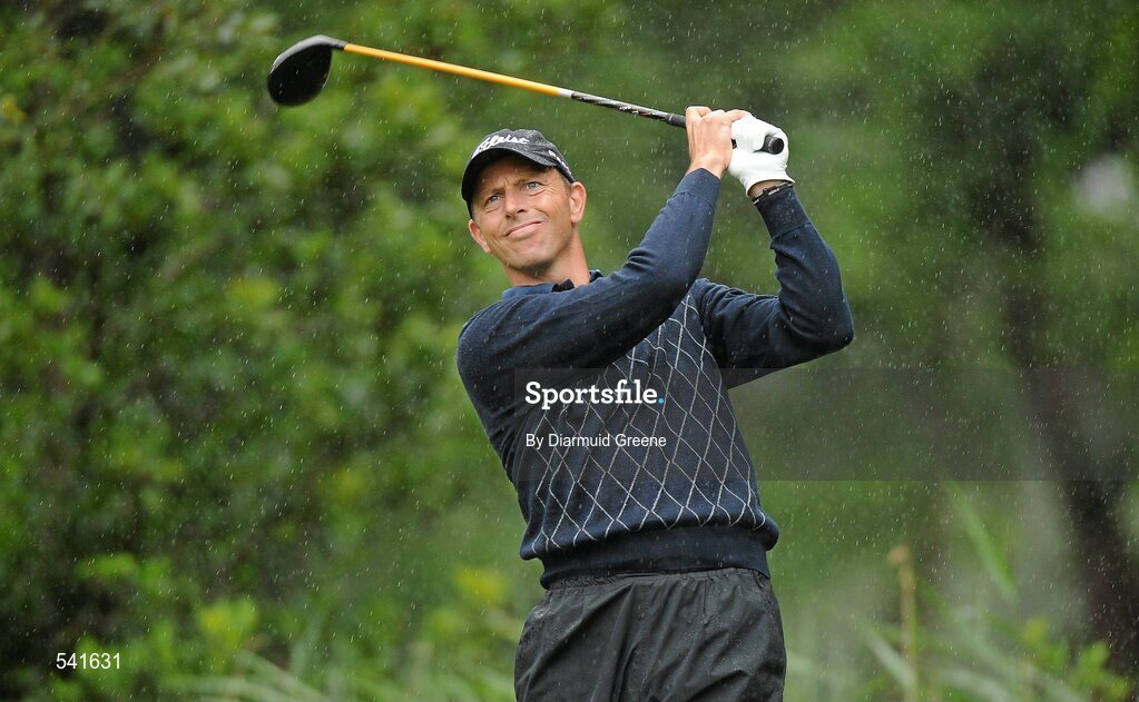 30 July 2011; Soren Hansen watches his drive from the 7th tee box during the third round of the 2011 Discover Ireland Irish Open Golf Championship, Killarney Golf & Fishing Club, Killarney, Co. Kerry. Picture credit: Diarmuid Greene / SPORTSFILE