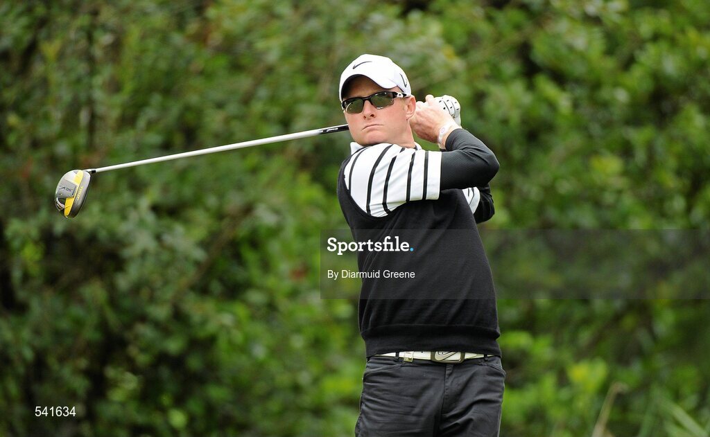 30 July 2011; Simon Dyson watches his drive from the 7th tee box during the third round of the 2011 Discover Ireland Irish Open Golf Championship, Killarney Golf & Fishing Club, Killarney, Co. Kerry. Picture credit: Diarmuid Greene / SPORTSFILE
