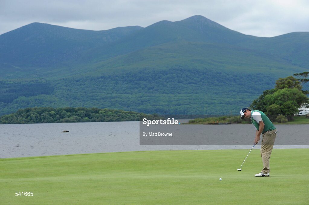 30 July 2011; Paul Cutler watches his putt on the first green during the third round of the 2011 Discover Ireland Irish Open Golf Championship, Killarney Golf & Fishing Club, Killarney, Co. Kerry. Picture credit: Matt Browne / SPORTSFILE