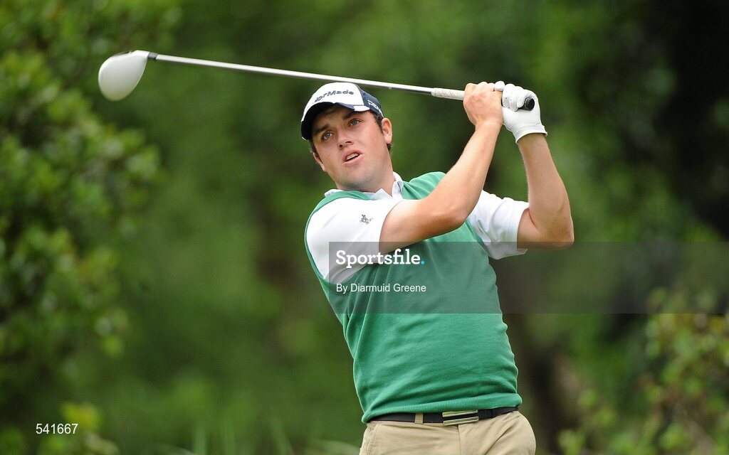 30 July 2011; Paul Cutler watches his drive from the 7th tee box during the third round of the 2011 Discover Ireland Irish Open Golf Championship, Killarney Golf & Fishing Club, Killarney, Co. Kerry. Picture credit: Diarmuid Greene / SPORTSFILE