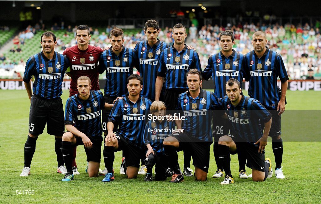 30 July 2011; The Inter Milan team. Dublin Super Cup, Inter Milan v Glasgow Celtic FC, Aviva Stadium, Lansdowne Road, Dublin. Picture credit: Brendan Moran / SPORTSFILE