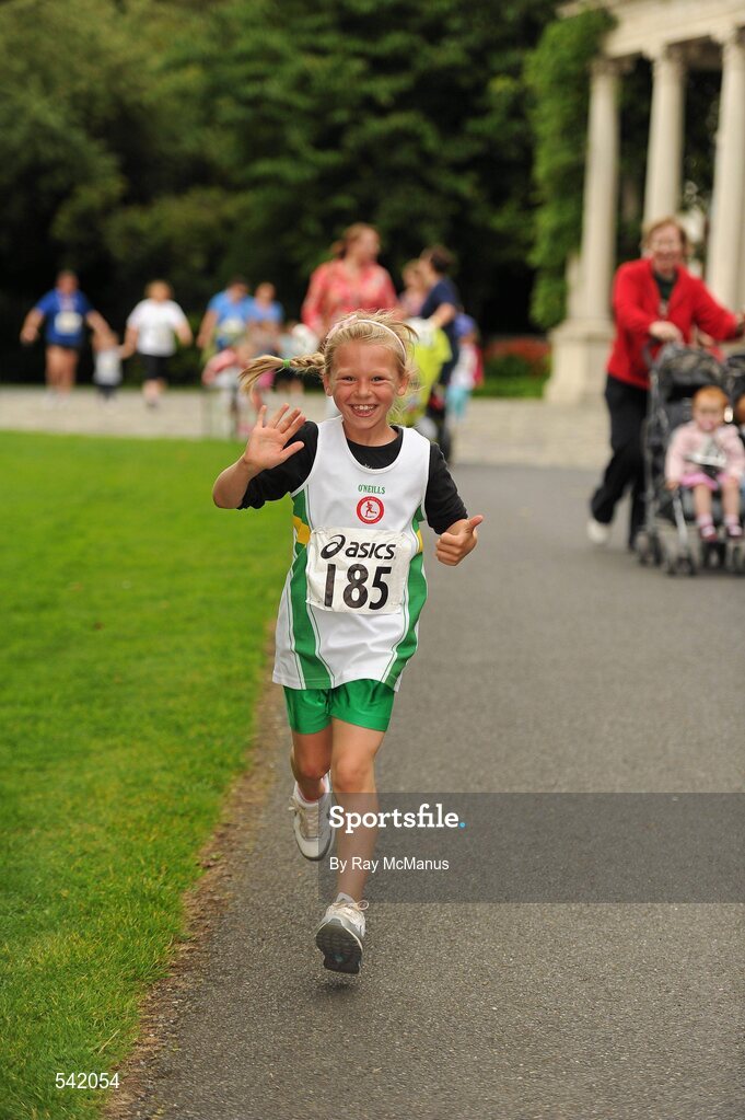 31 July 2011; Eight year old Lauren McDermott, from Kilcock, Co Kildare, in action during Athletics Ireland Family Fitness Festival at Farmleigh. Phoenix Park, Dublin. Picture credit: Ray McManus / SPORTSFILE
